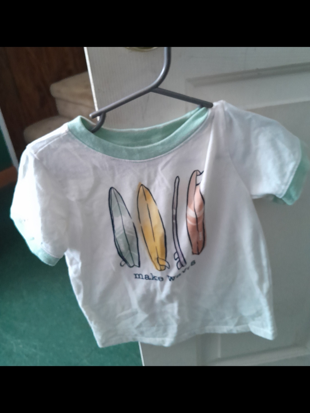 Kids White T-Shirt with Pastel Surfboard Graphic